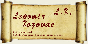 Lepomir Kožovac vizit kartica